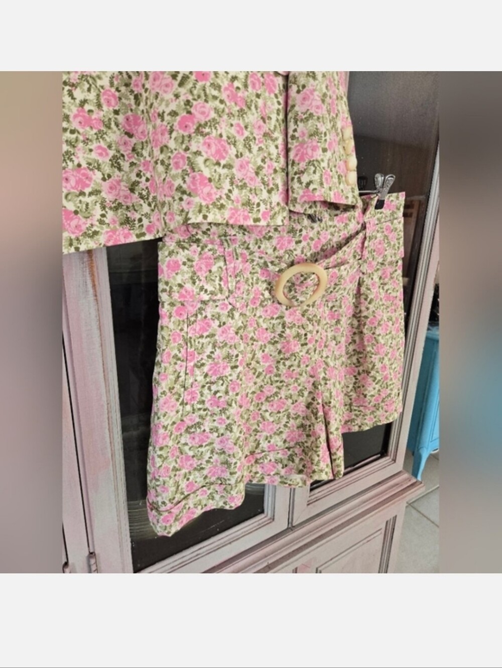 Sézane Pink Floral Jacket & Shorts - Picture 5 of 8